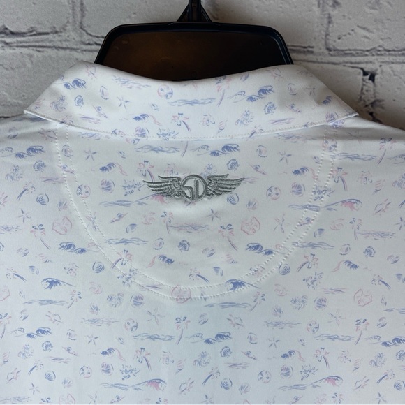 Straight‎ Down Shirt Men’s Medium Short Sleeve Golf Polo Floral AOP Hawaiian - Picture 8 of 10